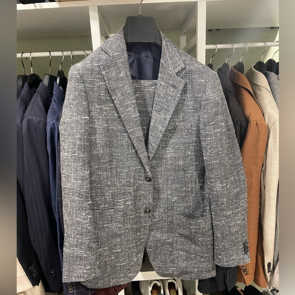 SUITSUPPLY Havana Wool Silk Linen Grey 40R Retail $699